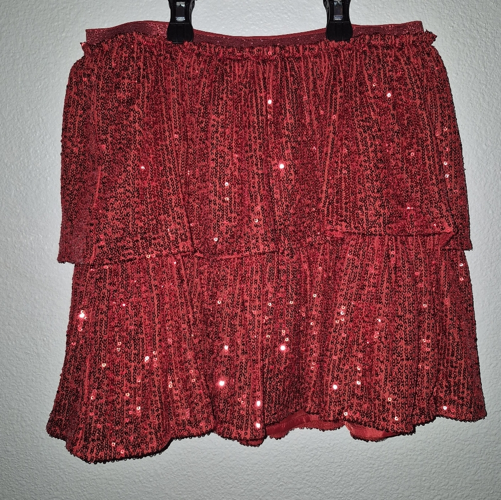 Cat & Jack red sequin mini skirt size XL